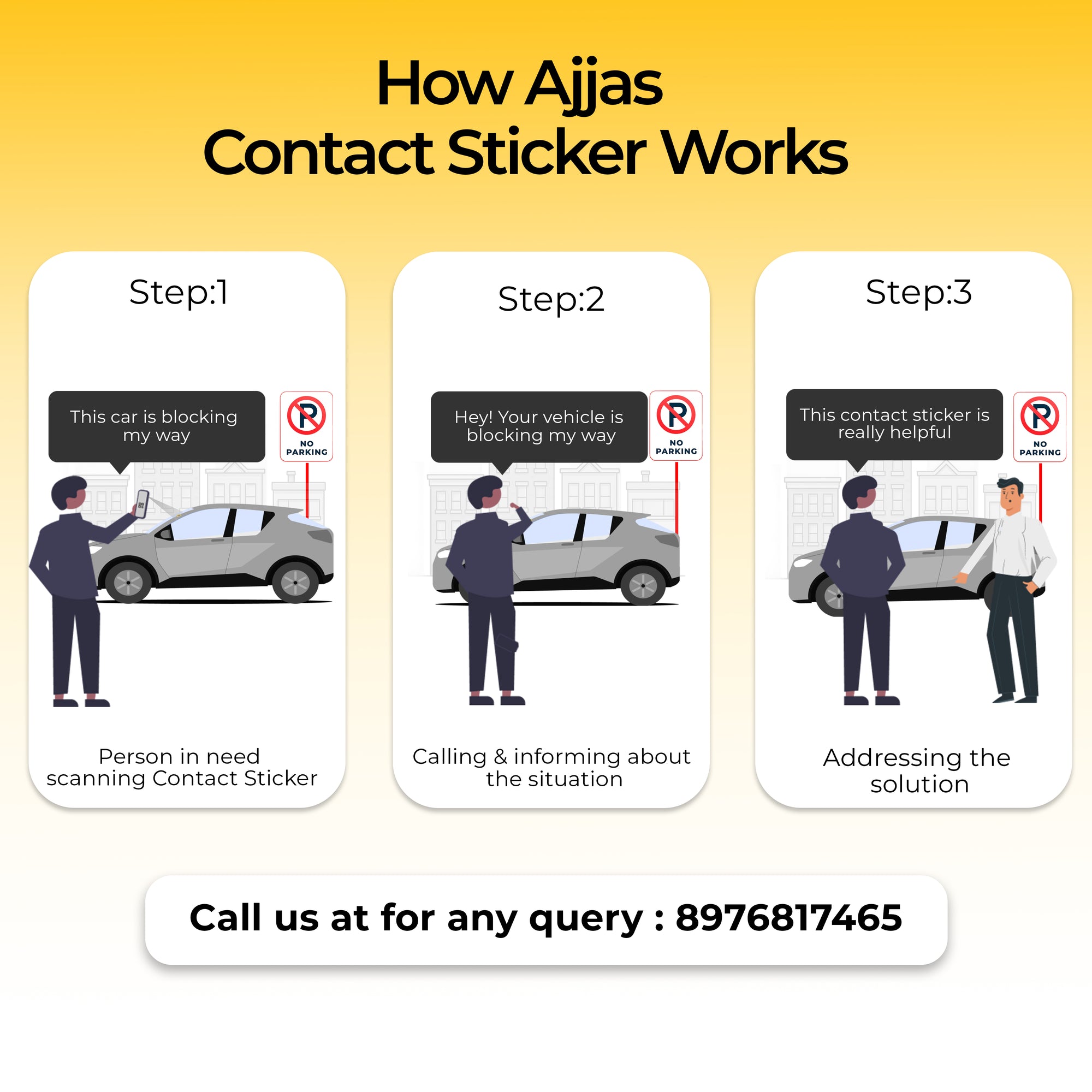 Reach Me Contact Sticker for Car and Bike