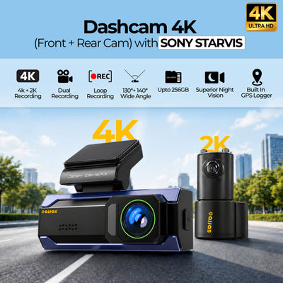 Ajjas 4K Ultra HD Dual Channel Car Dash Cam