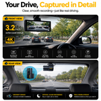 Ajjas 4K Ultra HD Dual Channel Car Dash Cam