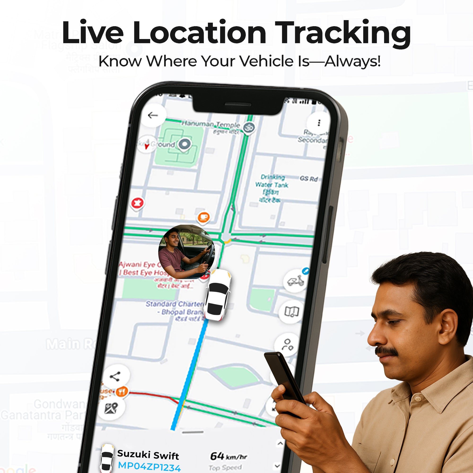 Ajjas GO-Wireless Smart GPS Tracker 2 year SIM data+Platform