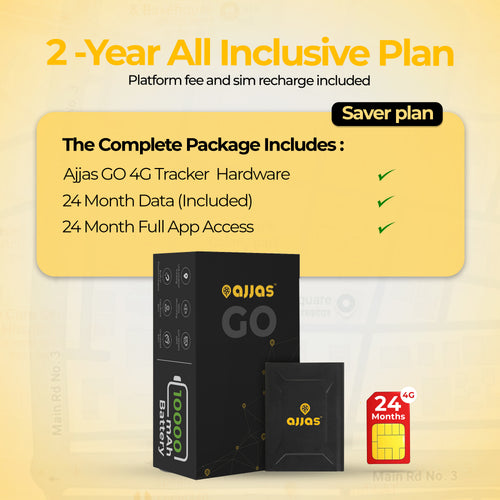 Ajjas GO-Wireless Smart GPS Tracker 2 year SIM data+Platform