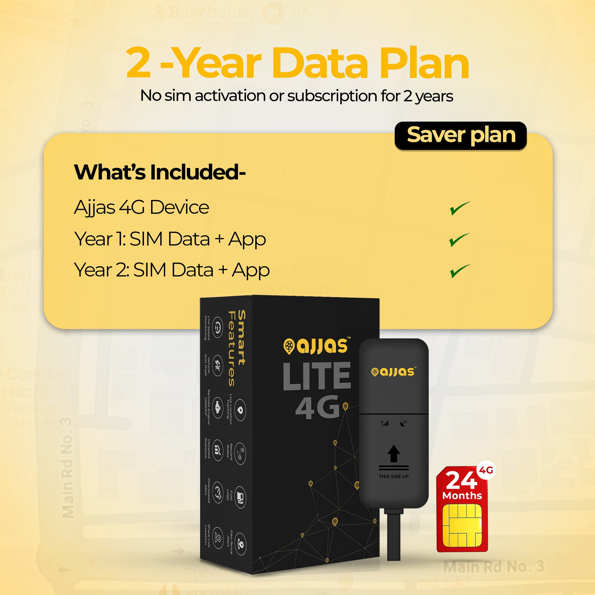 Wired 4G GPS tracker for Bike & Car (2 Year Data+Platform)