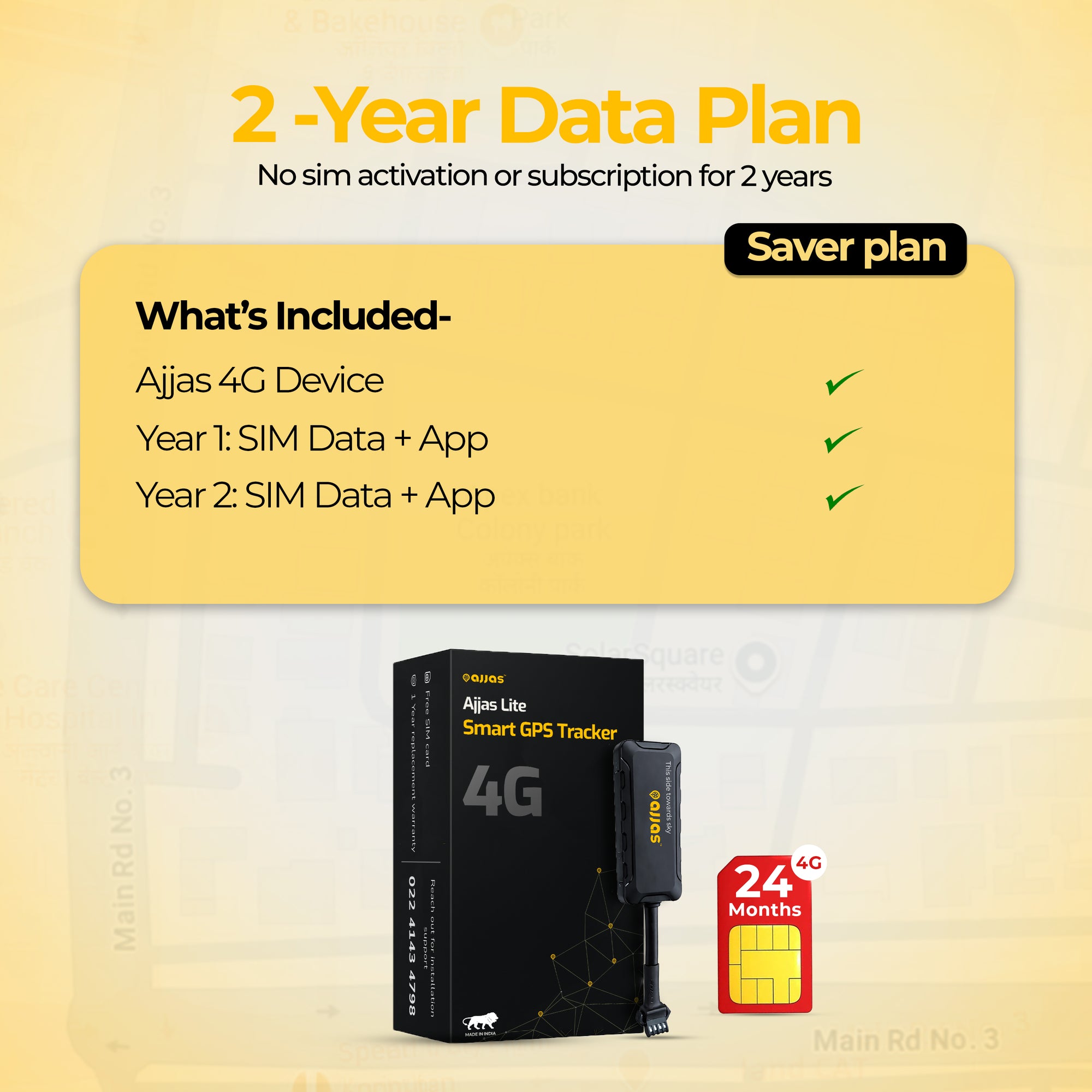 Wired 4G GPS tracker for Bike & Car (2 Year Data+Platform)