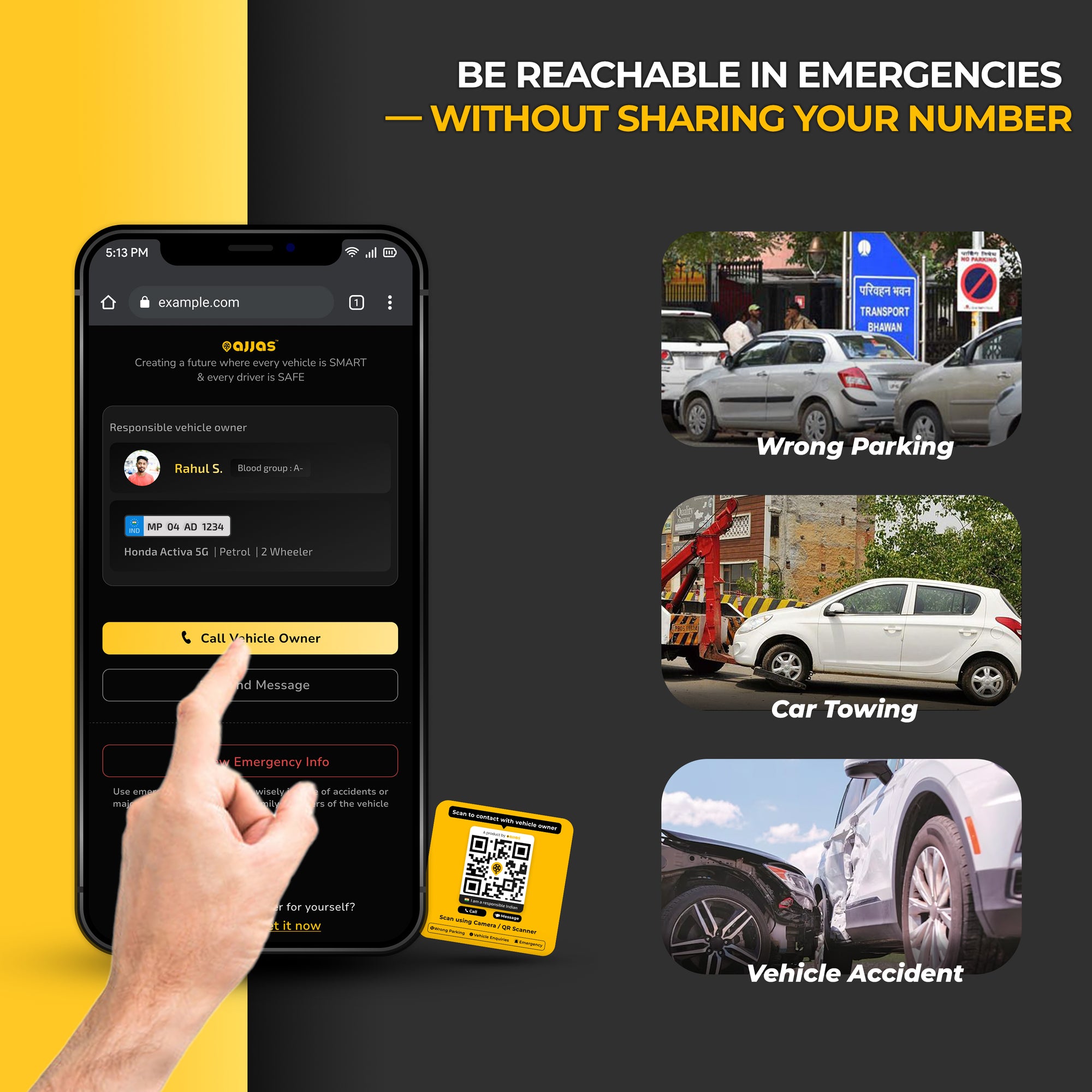 Reach Me Contact Sticker for Car and Bike
